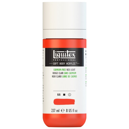Liquitex Professional Soft Body Acrylic Color, 8 Oz. Bottle, Cadmium-Free Red Light